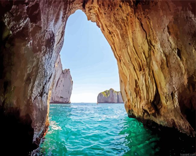 Aesthetic Blue Grotto Capri Painting By Numberss.png