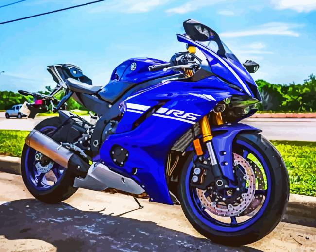 Aesthetic Blue Motorcycle Painting By Numberss.png