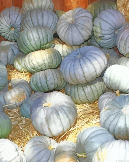 Aesthetic Blue Pumpkins Painting By Numberss.png