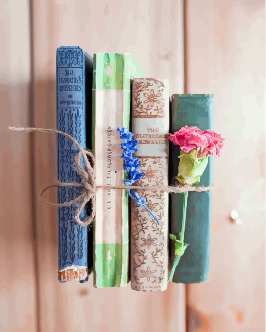 Aesthetic Books Painting By Numberss.png