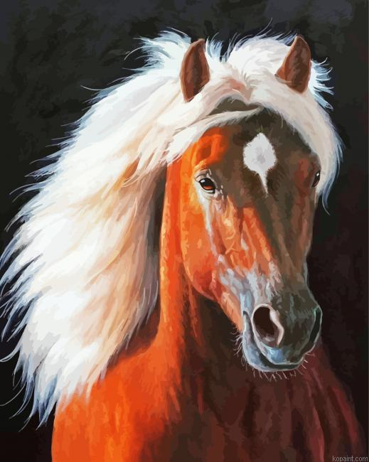 Aesthetic Brown Horse Head Painting By Numberss.png