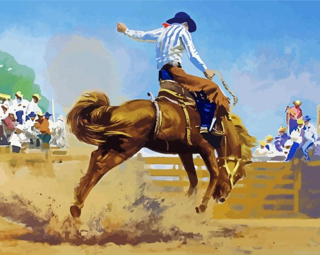 Aesthetic Bucking Bronco Art Painting By Numberss.png