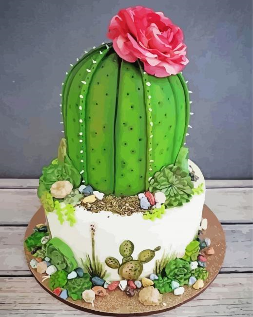 Aesthetic Cactus Dessert Painting By Numberss.png