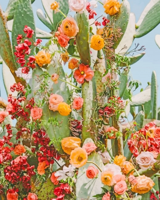 Aesthetic Cactus Flower New Painting By Numberss.png