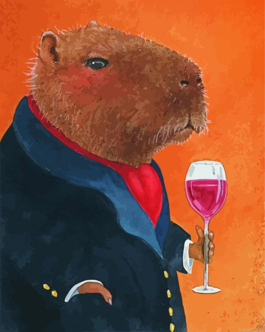 Aesthetic Capybara Painting By Numberss.png