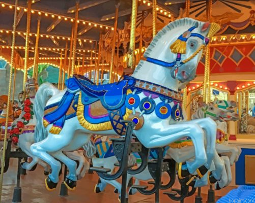 Aesthetic Carousel Horse Painting By Numberss.png