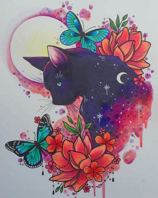 Aesthetic Cat Art New Painting By Numberss.png