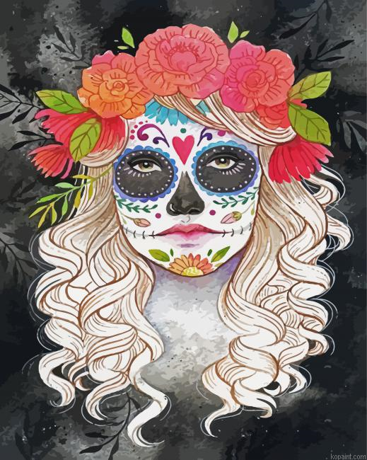 Aesthetic Catrina Painting By Numberss.png