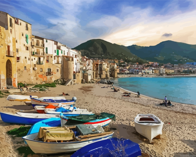 Aesthetic Cefalu Europe Painting By Numberss.png