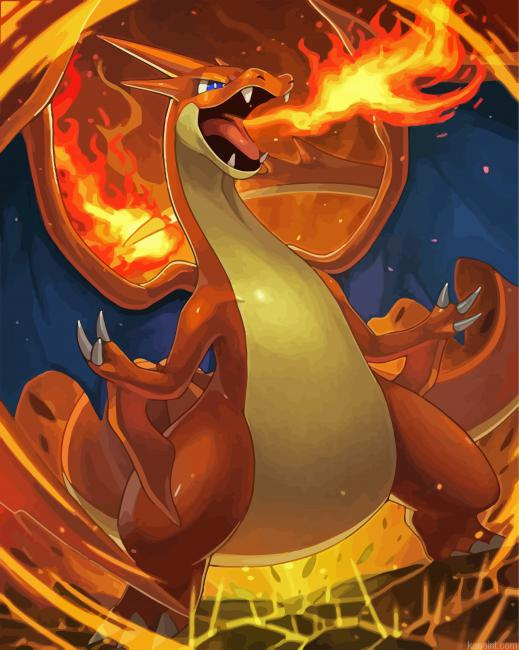 Aesthetic Charizard Painting By Numberss.png
