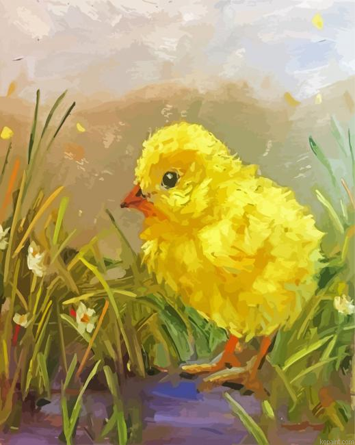 Aesthetic Chick Bird Painting By Numberss.png