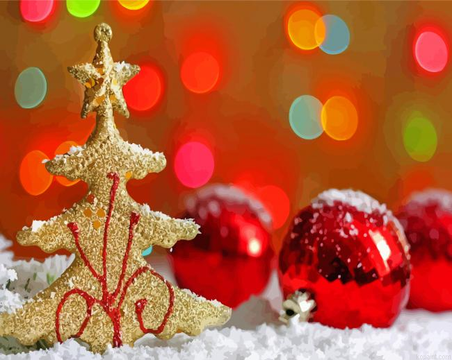 Aesthetic Christmas Ornaments Painting By Numberss.png