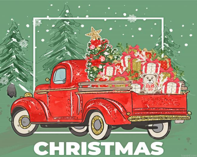 Aesthetic Christmas Retro Painting By Numberss.png