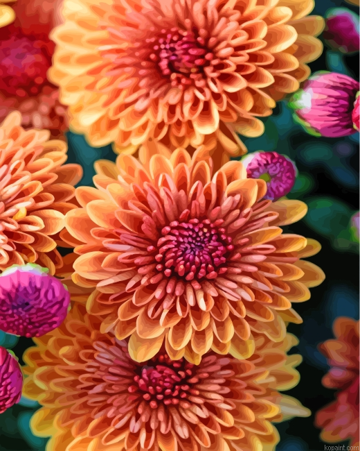 Aesthetic Chrysanthemum Painting By Numberss.png