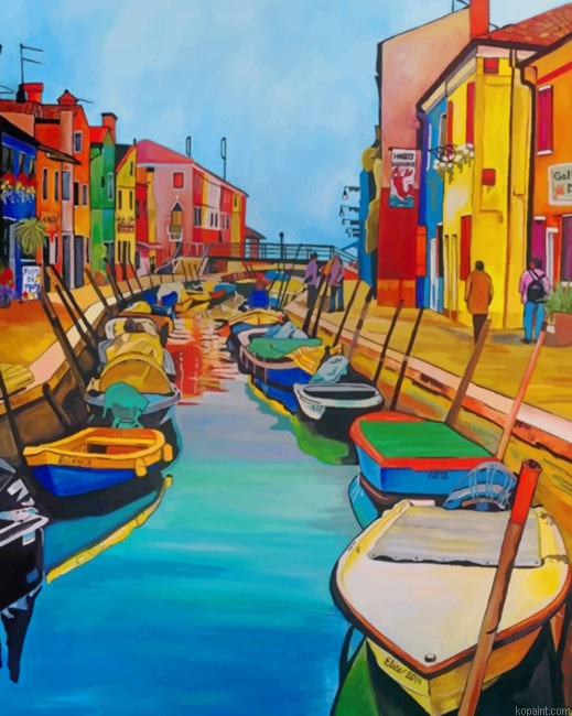 Aesthetic Colorful Canal New Painting By Numberss.png