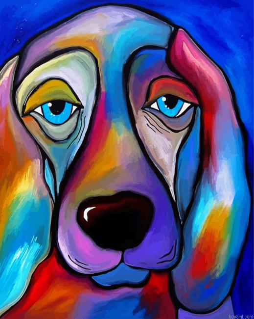 Aesthetic Colorful Dog Painting By Numberss.png