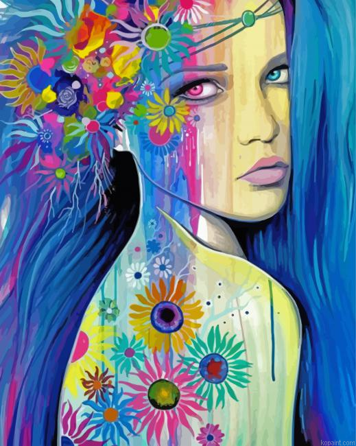 Aesthetic Colorful Lady Paint By Numbers