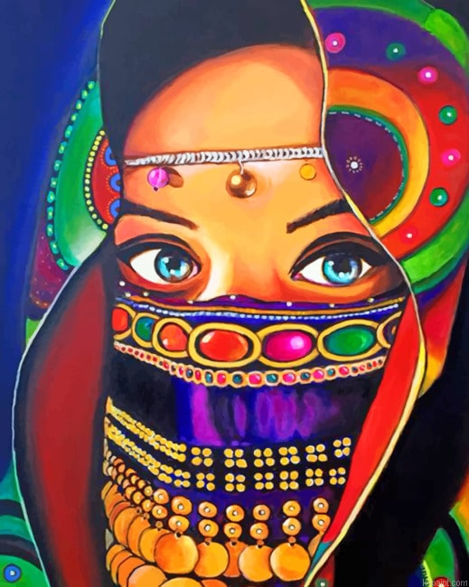 Aesthetic Colorful Woman New Painting By Numberss.png