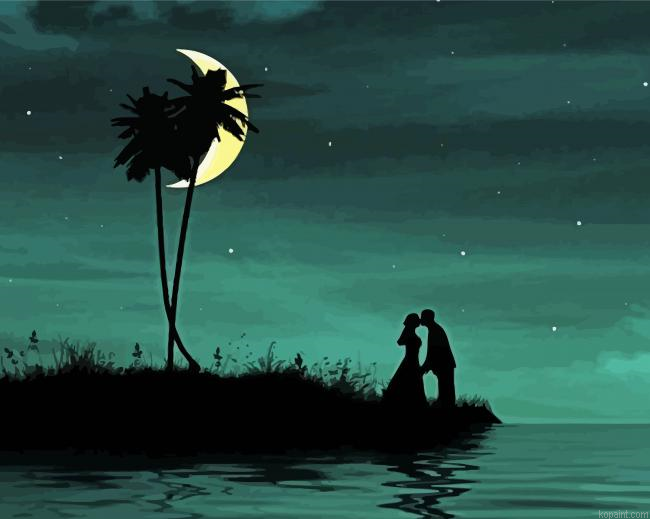 Aesthetic Couple In Love Art Painting By Numberss.png