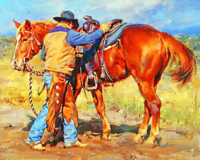 Aesthetic Cowboy Western Painting By Numberss.png