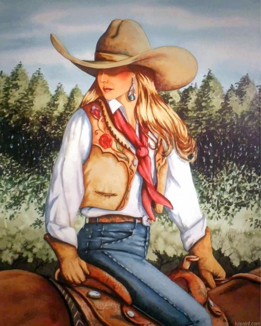 Aesthetic Cowgirl Painting By Numberss.png
