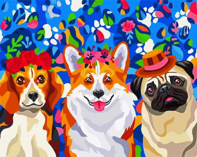 Aesthetic Cute Dogs Painting By Numberss.png