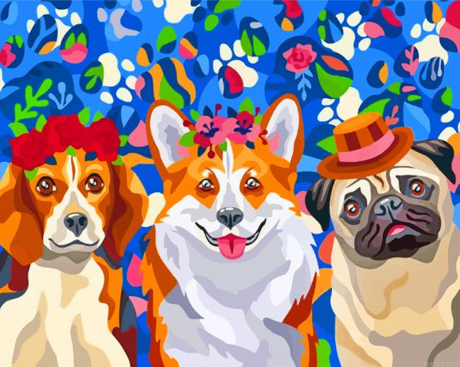 Aesthetic Cute Puppies Painting By Numberss.png