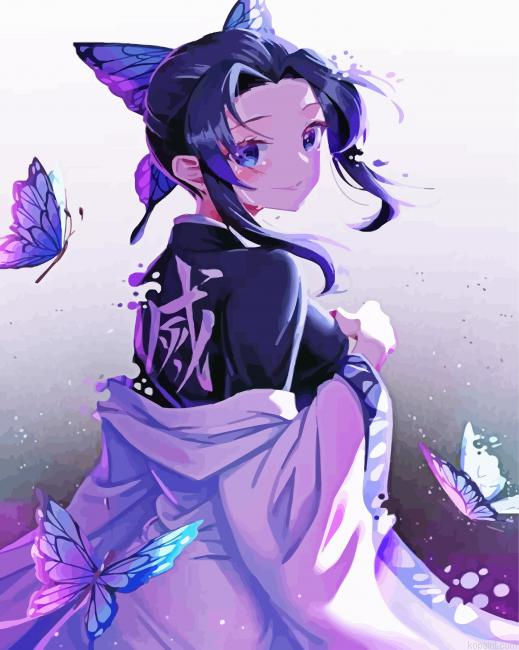 Aesthetic Cute Shinobu Anime Painting By Numberss.png