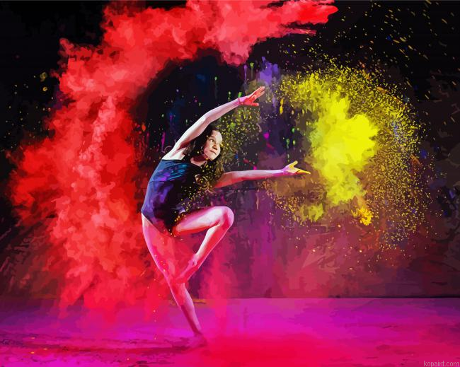 Aesthetic Dancer With Colors Painting By Numberss.png