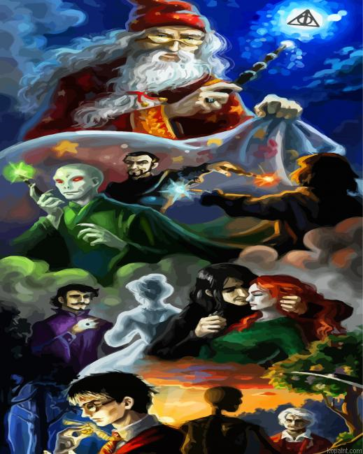 Aesthetic Deathly Hallows Painting By Numberss.png