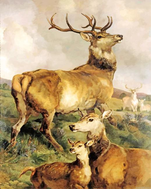 Aesthetic Deers Painting By Numberss.png