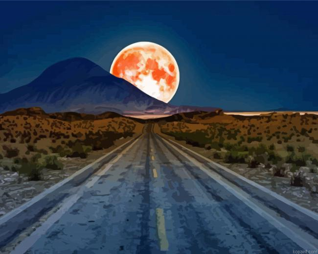 Aesthetic Deserted Road Painting By Numberss.png