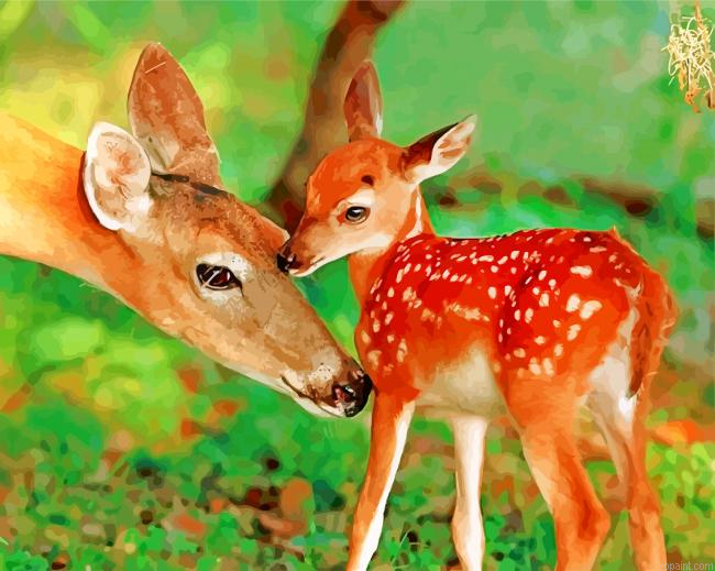 Aesthetic Doe Family Painting By Numberss.png
