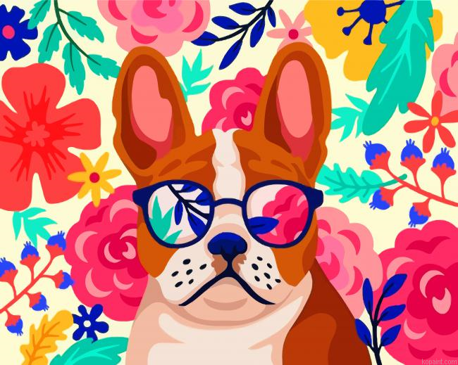 Aesthetic Dog Wearing Paint By Numbers