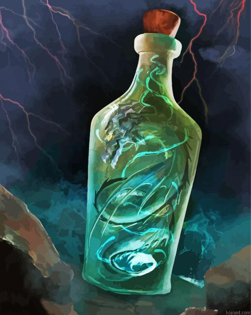 Aesthetic Dragon In A Bottle Painting By Numberss.png