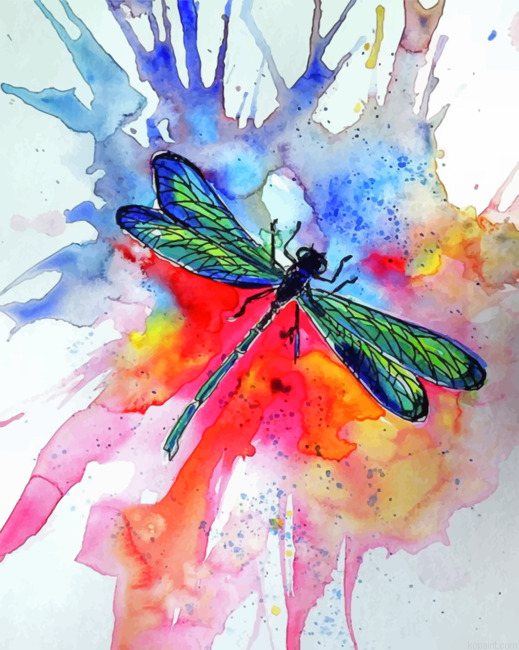 Aesthetic Dragonfly Painting By Numberss.png