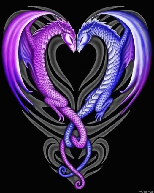 Aesthetic Entwined Dragons Painting By Numberss.png