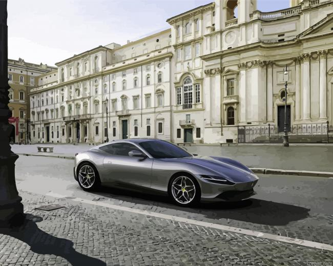 Aesthetic Ferrari Roma Painting By Numberss.png