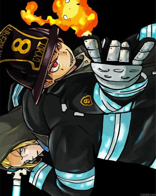 Aesthetic Fire Force Painting By Numberss.png