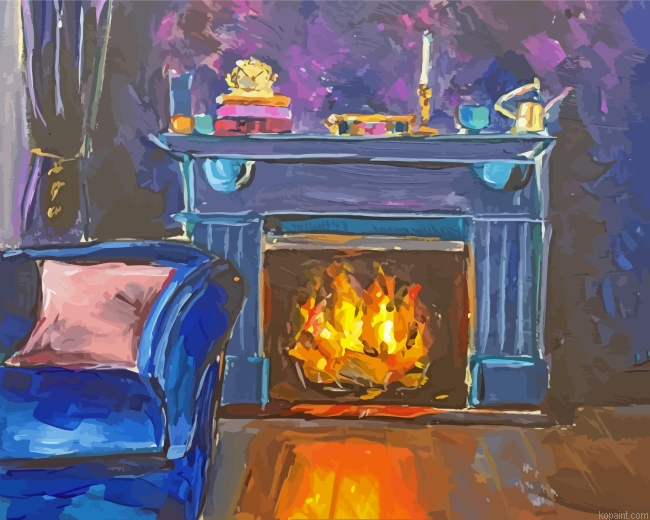 Aesthetic Fireplace Painting By Numberss.png