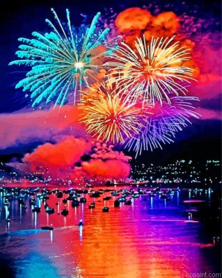 Aesthetic Fireworks Painting By Numberss.png