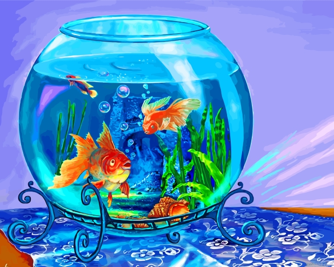 Aesthetic Fish Tank Painting By Numberss.png