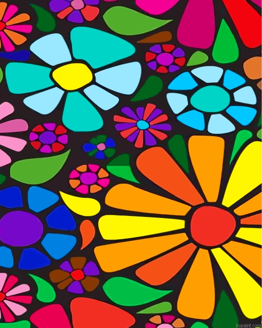 Aesthetic Flowers Painting By Numberss.png