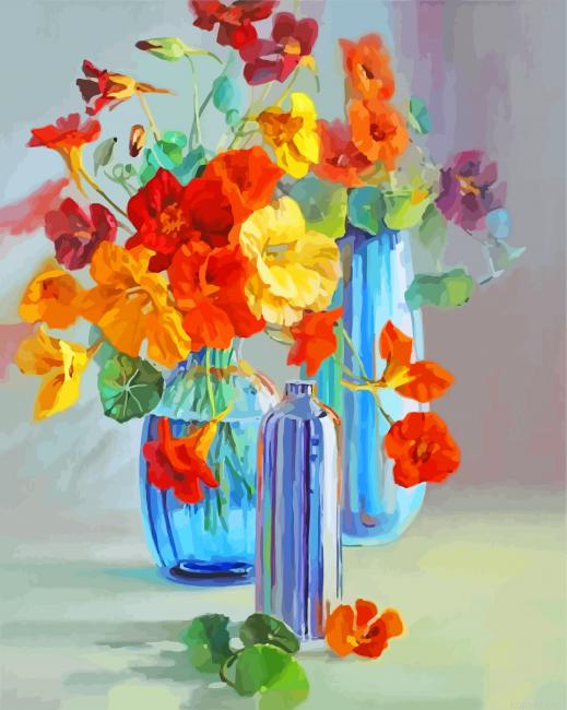 Aesthetic Flowers Vase Painting By Numberss.png