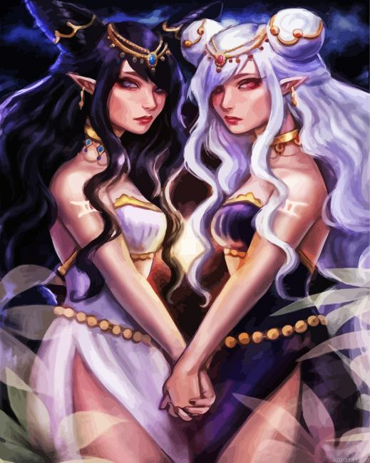 Aesthetic Gemini Girls Paint By Numbers.png