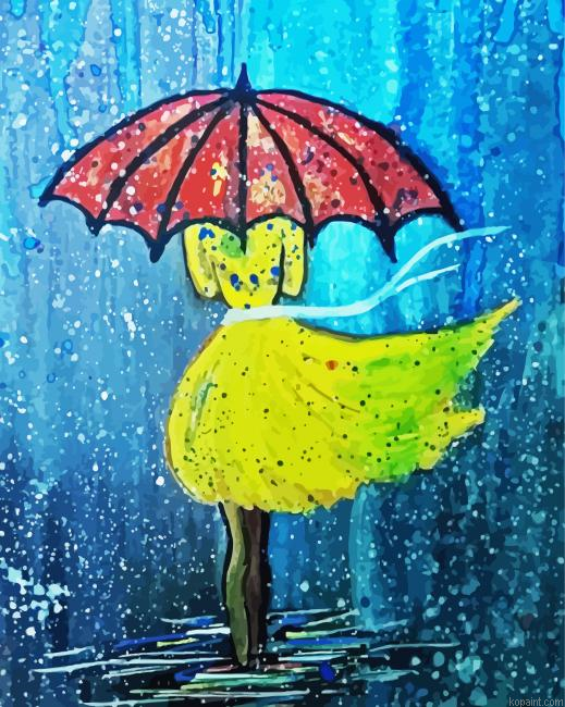 Aesthetic Girl In The Rain Painting By Numberss.png