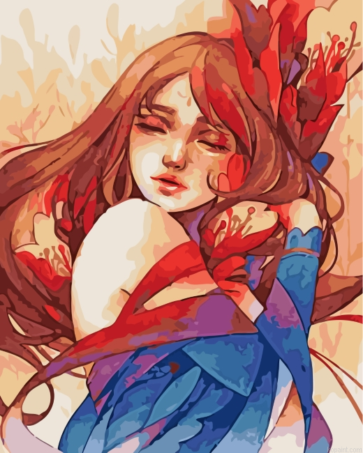 Aesthetic Girl Painting By Numberss.png