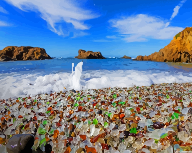 Aesthetic Glass Beach California Painting By Numberss.png