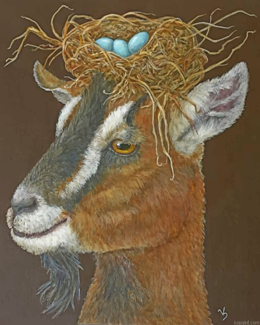Aesthetic Goat Painting By Numberss.png