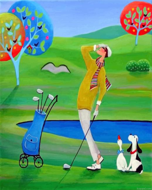 Aesthetic Golfer Painting By Numberss.png